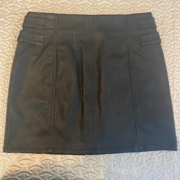 Topshop Motto Black Faux Leather Skirt Size US 8 (Euro 40) - Picture 11 of 11